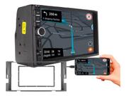 Kit central multimidia mp5 7 pol com moldura nissan sentra march versa 2014 a 2019