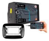 Kit central multimidia mp5 com moldura fiat mobi 2016 a 2019 preto fosco ou black piano