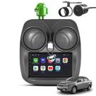 Kit Central Multimídia Sistema Android Espelhamento Usb Bluetooth Fiat Grand Siena 2015 2016 Moldura na Cor Cinza