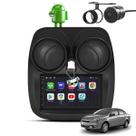 Kit Central Multimídia Sistema Android Espelhamento Usb Bluetooth Fiat Grand Siena 2015 2016 Moldura na Cor Preto Fosco