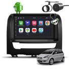 Kit Central Multimídia Sistema Android Espelhamento Usb Bluetooth Fiat Idea 2013 em Diante Moldura na Cor Preto Fosco