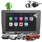 Kit Central Multimídia Sistema Android Espelhamento Usb Bluetooth Fiat Palio Siena Strada Weekend 1996 a 2005 Moldura na Cor Cinza