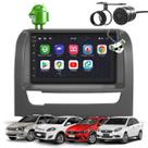 Kit Central Multimídia Sistema Android Espelhamento Usb Bluetooth Fiat Palio Siena Strada Weekend 2013 a 2020 Moldura na Cor Grafite