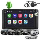 Kit Central Multimídia Sistema Android Espelhamento Usb Bluetooth Ford Ka Focus Escort Ranger F250 F350 F4000 Moldura na Cor Preto Fosco