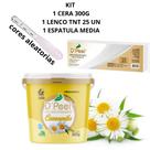 Kit Cera Camomila Dpeel 300 g Hidrossolúvel Depilação Profissional + 1 Lenços TNT 25 unidades 23cm