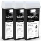 Kit Cera Depilatória Corporal Roll On Refil Negra Pack 3 Unidades Depilflax 100g