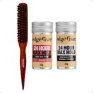 Kit Cera Fixadora de Cabelo Edge Fixer Kiss New York: Original e Pêssego + Escova para Acabamento e Penteado ProArt Kit Cera Fixadora de Cabelo Edge Fixer Kiss New York: Original e Pêssego + Escova para Acabamento e Penteado ProArt