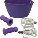 Kit Cestinha Pedal Manopla Para Bicicleta do Aro 12 Infantil