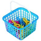 Kit Cesto C/Prendedores Pregadores De Roupa Lavanderia Varal - Monaliza