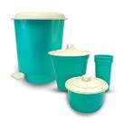 Kit Cesto de Lixo 12 Litros e Kit Pia com Lixeira Porta Detergente e Porta Esponja Organizador de Cozinha