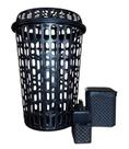 Kit Cesto de Roupa Multiuso Lixeira 5L Dispenser Detergente