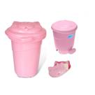 Kit Cesto, Lixeira E Saboneteira Gatinha Rosa - Plastibaby