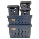 Kit Cesto Organizador c/Tpa 5PCS Azul Petróleo 406-Mixxnova