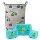 Kit Cesto Organizador Infantil 43,3l + Conjunto De Potes Organizadores Jacki Design Verde