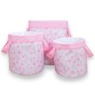 Kit Cesto Organizador Infantil Florista Rosa