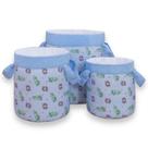 Kit Cesto Organizador Infantil Índio Azul