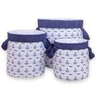 Kit Cesto Organizador Infantil Marinheiro Marinho