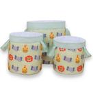 Kit Cesto Organizador Infantil Safari Baby Verde