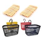 Kit Cesto para Prendedores de Roupas com Gancho Giratório e 24 Pregadores de Madeira Organize Suas Roupas com Praticidade e Estilo