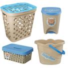 Kit cesto roupas infantil lixeira balde caixa multiuso quarto bebê