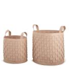 Kit cestos em pu rose 2 pcs - 18716