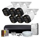 Kit cftv 06 camera colorida 1080p 2.8mm hd500gb