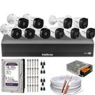 Kit cftv 10 cameras 5 câm 1220 fullcolor 5 câm 1220 b full hd dvr intelbras mhdx 3116-c c/1tb purple
