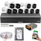 Kit cftv 10 Câmeras Intelbras 5 cam Full Color 5 cam 1220b Full Hd Dvr Mhdx 3116-C C/HD 4tb