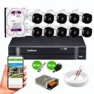 Kit cftv 10 Câmeras Intelbras de Segurança 1120B G6 20 Metros Infra DVR intelbras 16ch MHDX c/HD 1tb