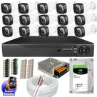 Kit Cftv 15 Câmeras Segurança Infravermelho 20 Metros Dvr Multi Hd 16ch Acesso Remoto C/HD 2TB