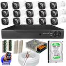 Kit Cftv 15 Câmeras Segurança Infravermelho 20 Metros Dvr Multi Hd 16ch Acesso Remoto C/hd 500gb