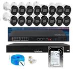 Kit Cftv 16 Câmeras Ip Intebras Vipc 1230B iNvd 1016 Hd 1Tb