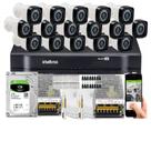 Kit Cftv 16 Cameras Segurança Hd Dvr Intelbras mhdx 1216 C/HD 2 TB