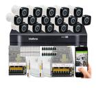 Kit Cftv 16 Cameras Segurança Hd Dvr Intelbras Mhdx 1216 S/ HD