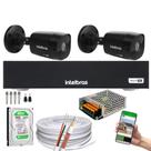 Kit Cftv 2 Cameras 1220 Bullet Black Full Hd + Dvr Mhdx 3004-C C/HD 500gb