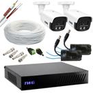 Kit cftv 2 cameras 2mp 20m imagens noturnas coloridas com dvr e ft individual sem hd Kit cftv 2 cameras 2mp 20m imagens noturnas coloridas com dvr e ft individual sem hd