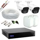 Kit cftv 2 cameras 2mp 20m imagens noturnas coloridas com dvr e ft individual sem hd