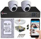 Kit Cftv 2 Câmeras De Segurança Dome AHD e DVR 4 Canais Full HD500GB Kit Cftv 2 Câmeras De Segurança Dome AHD e DVR 4 Canais Full HD500GB