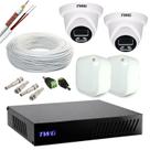 Kit cftv 2 cameras dome 2mp 20m imagens noturnas coloridas com dvr 4 e ft individual sem hd