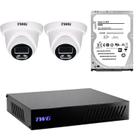 Kit cftv 2 cameras dome 2mp 20m star plus dvr 4 canais hd sem cabeamento