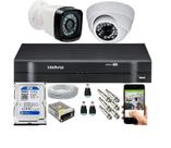 Kit Cftv 2 Câmeras Segurança Bullet/Dome Ir Dvr Mhdx Intelbras C/Hd