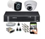 Kit Cftv 2 Câmeras Segurança Bullet/Dome Ir Dvr Mhdx Intelbras S/Hd Kit Cftv 2 Câmeras Segurança Bullet/Dome Ir Dvr Mhdx Intelbras S/Hd