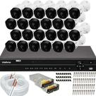 Kit Cftv 24 Câmeras Intelbras Dvr 32 Canais MHDX 1232 Alta Resolução