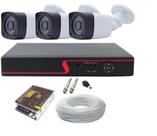 Kit Cftv 3 Câmeras Analógica Ir Dvr 04 Ch 720p S/Hd