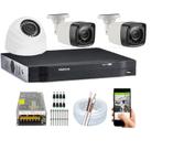 Kit Cftv 3 Câmeras Bullet-dome 720p Dvr Intelbras 4 Canais S/Hd