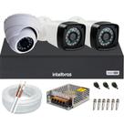 Kit cftv 3 câmeras de segurança Full hd 1 dome e 2 bullet Dvr 4ch Intelbras
