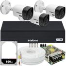 Kit Cftv 3 Câmeras Intelbras 1120b Full Hd 2mp Dvr full hd ip 500gb