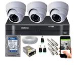 Kit Cftv 3 Câmeras Segurança Dome Ir Dvr Mhdx Intelbras C/Hd Kit Cftv 3 Câmeras Segurança Dome Ir Dvr Mhdx Intelbras C/Hd