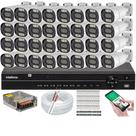 Kit Cftv 32 Cameras Segurança 1080p Full Color Colorida Dia e Noite + Dvr Intelbras 32ch MHDX 1232