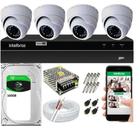 Kit Cftv 4 Câmera Segurança Intelbras Dome Ahd Dvr Mhdx